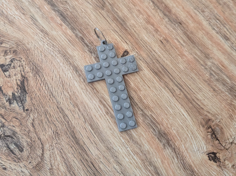 brick piece cross pendant necklace keychain