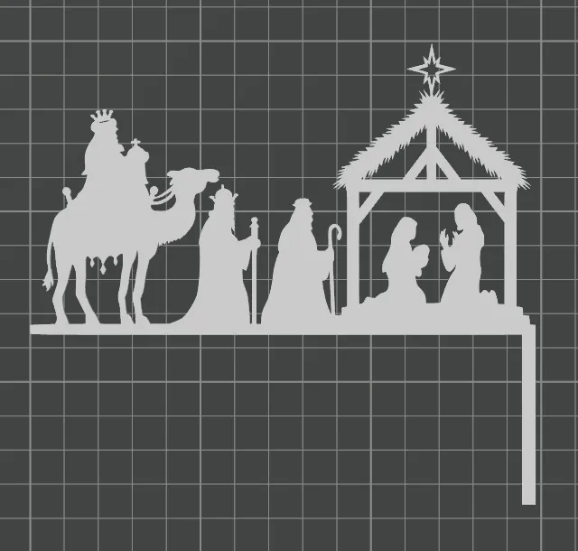 Nativity scene of baby Jesus door hanger
