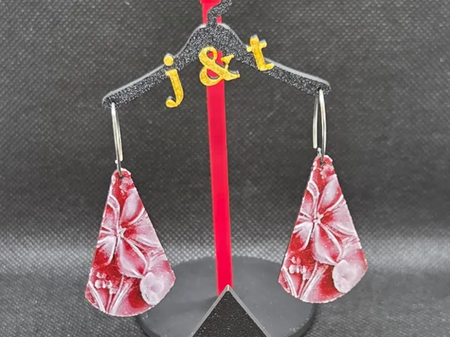 Floral hueforge teardrop earrings