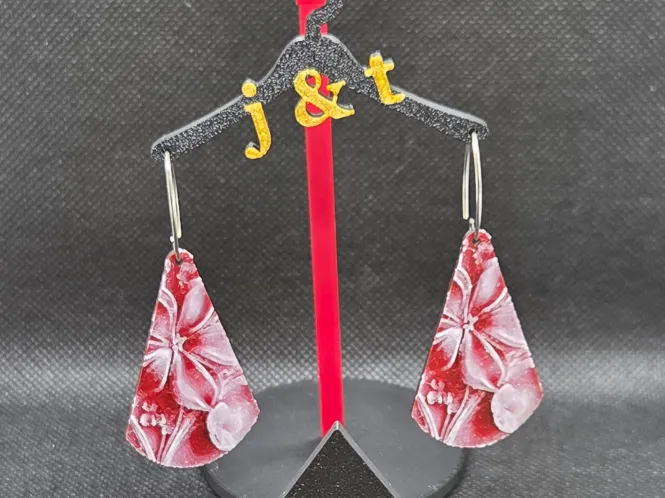 Floral hueforge teardrop earrings