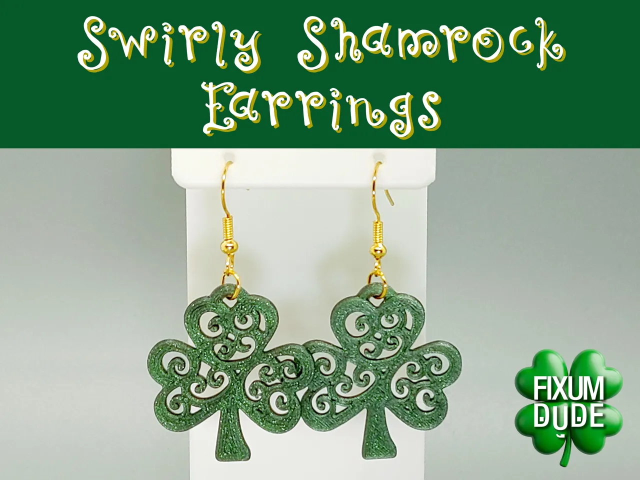 Swirly Shamrock Earrings view 2