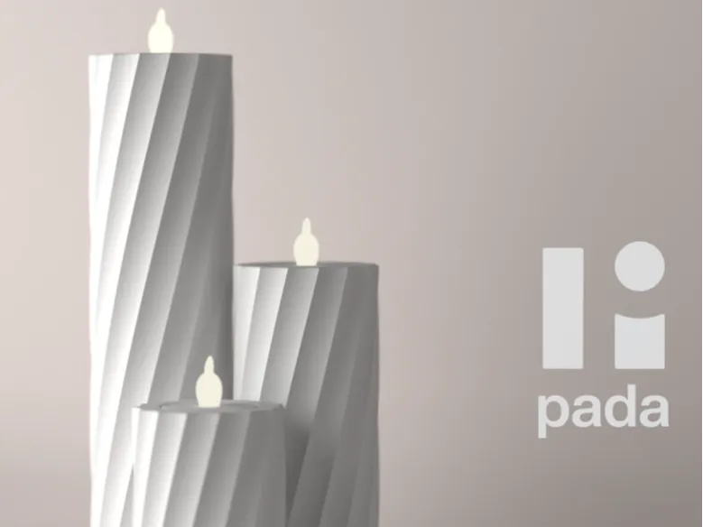 Minimalist LED tea light twisted candle shell 60mm