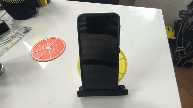Phone stand with citrus cup coaster