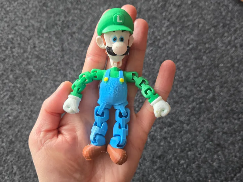BEWEGLICHER LUIGI IN FARBE FÜR AMS SUPER MARIO