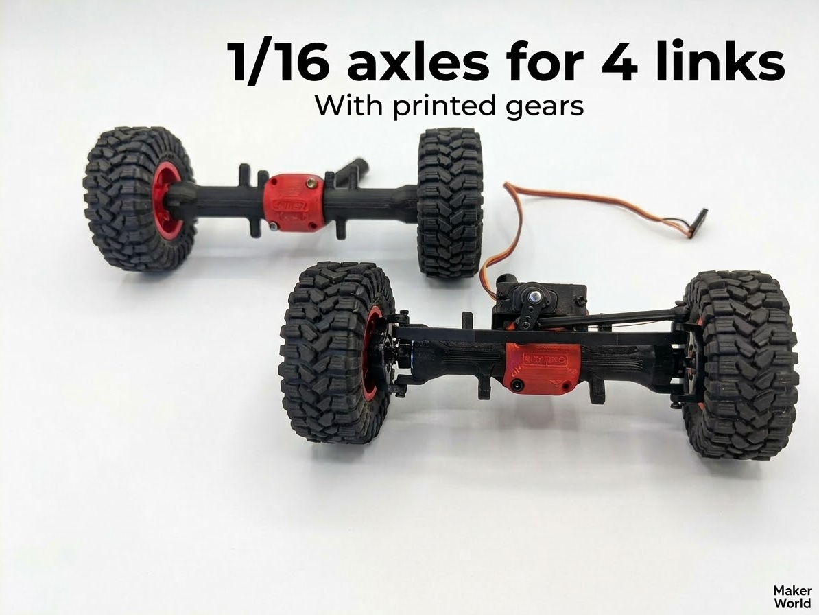 3d Printed 1/16 axles for 4 links - 1
