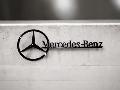 Mercedes Benz with lettering