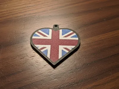 Union jack heart keychain