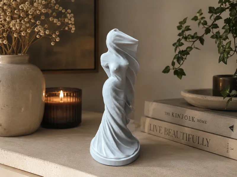 Veiled Woman Sculpture, Elegant Home Decor