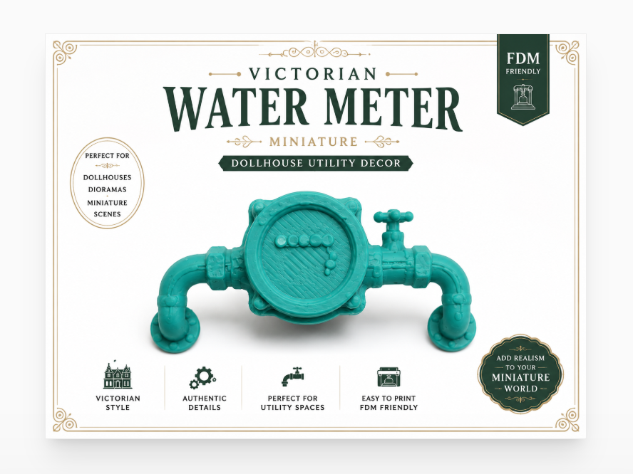Vintage Water Meter – Dollhouse Utility Decor