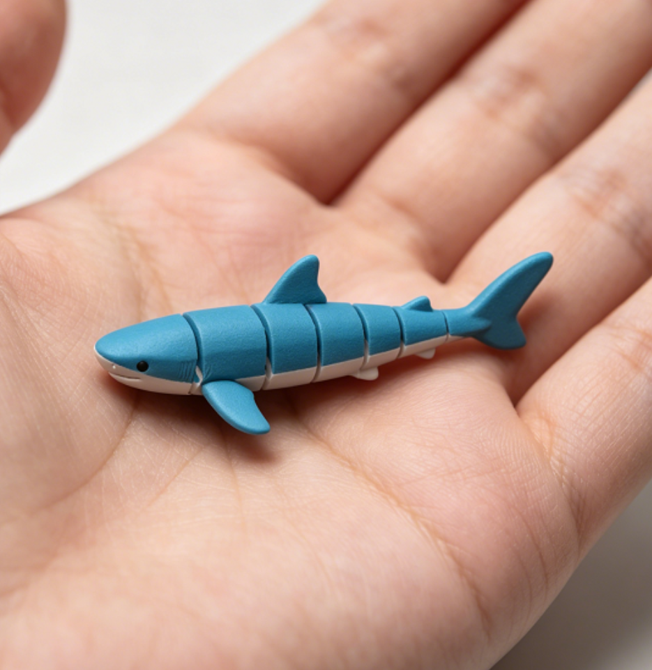 Miniatura 2 do modelo 3D 鲨鱼-可活动关节的动物-可动动物儿童解压动物玩具