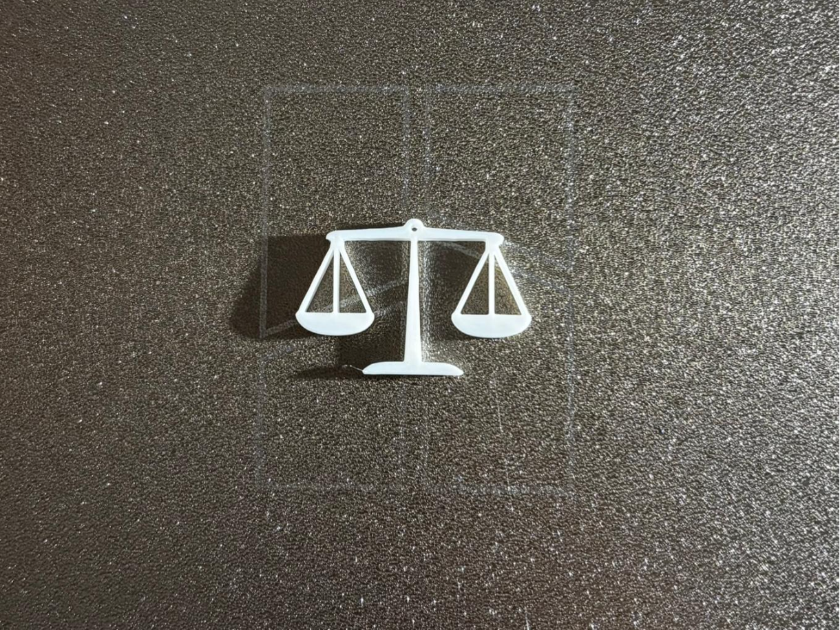 Scales of Justice & Zodiac Keychain - Minimal 