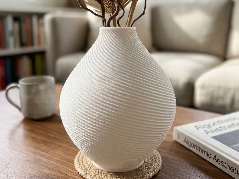 Parametric Soundwave Vase - Wabi-Sabi Series