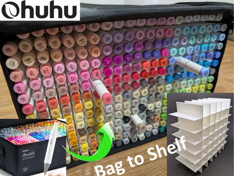 Ohuhu 320 color set marker case box holder shelf