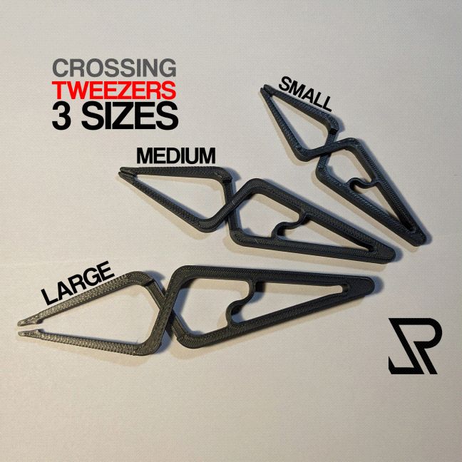 Self locking cross tweezers with spring