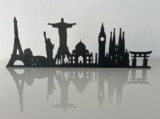 World Landmarks Silhouette Wall Ornament