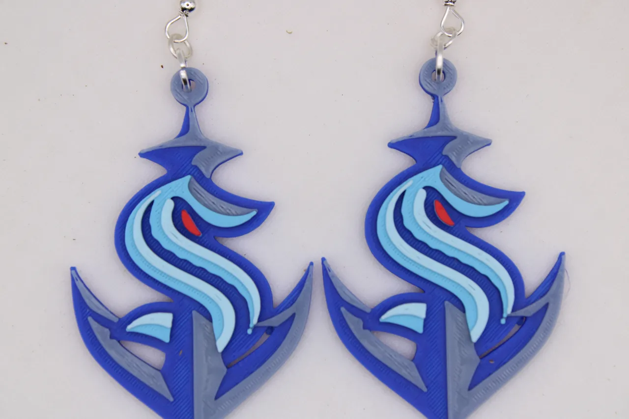 Seattle Kraken Earrings view 3