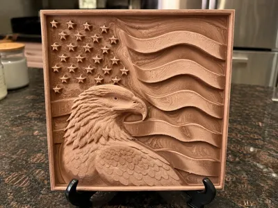 Patriotic Eagle with Flag – USA American Wall Art