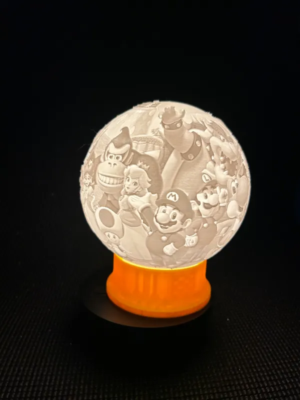 Lampe lithophanie Mario