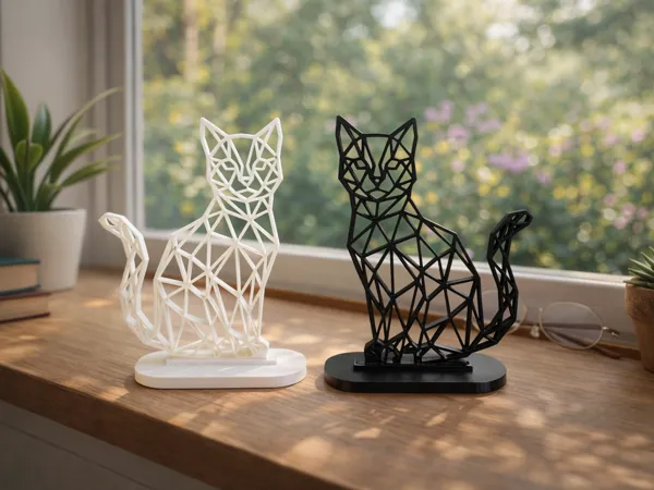 Décoration chat low poly
