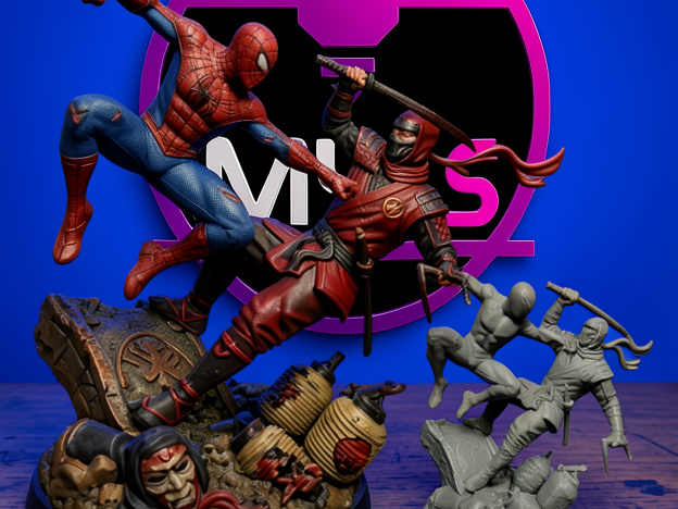 SPIDERMAN VS NINJA DE LA MANO