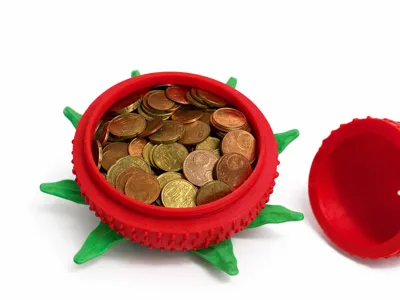 Strawberry Piggy Bank .Erdbeer-Spardose