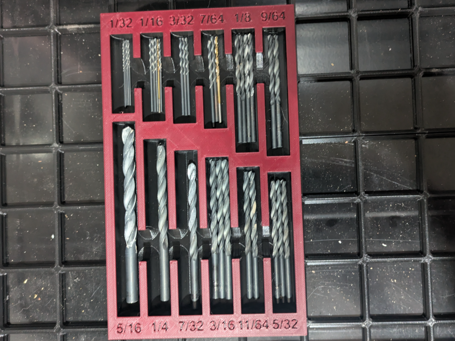 Gridfinity - Imperial Twist Drill Bit Organizer