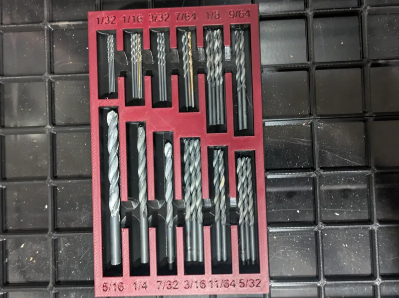 Gridfinity - Imperial Twist Drill Bit Organizer