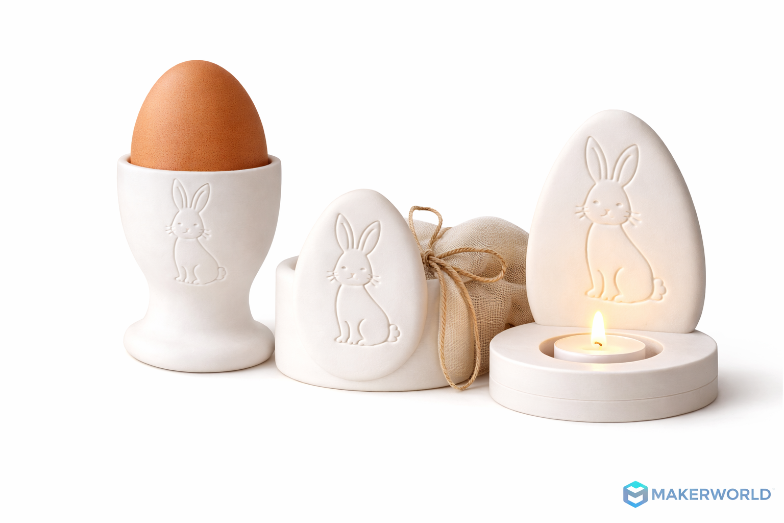 Miniatura 6 do modelo 3D Eierbecher mit Hasenmotiv