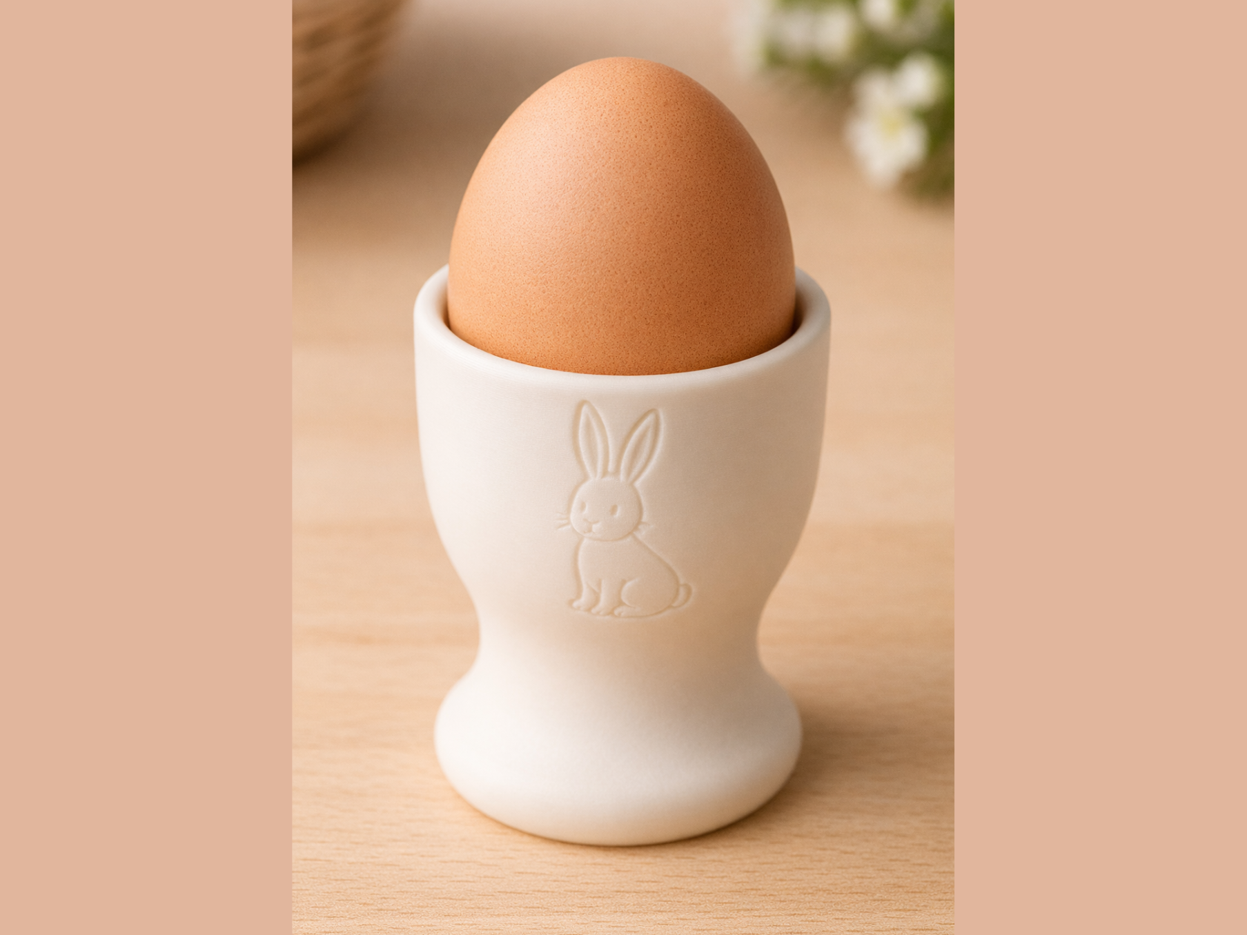 Eierbecher mit Hasenmotiv