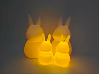 Reverse: 1999 Unattributed Unilaw Rabbit Small Glowing Ornament, Large Night Light, Small Glowing Pendant (compatible with Bambu Lab light accessories)