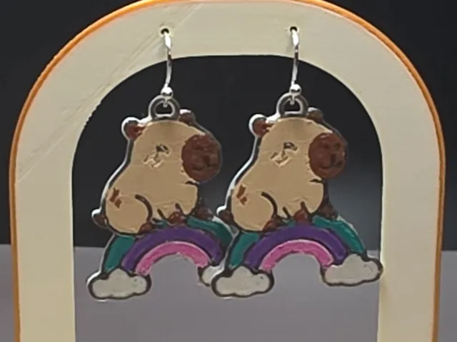 Capybara Rainbow Earrings