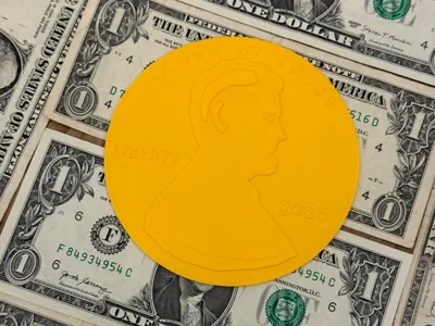 Huge one penny coin