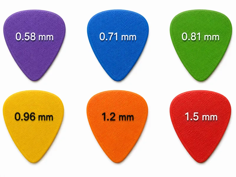 3D Printed Guitar Picks Set (0.58mm–1.5mm)