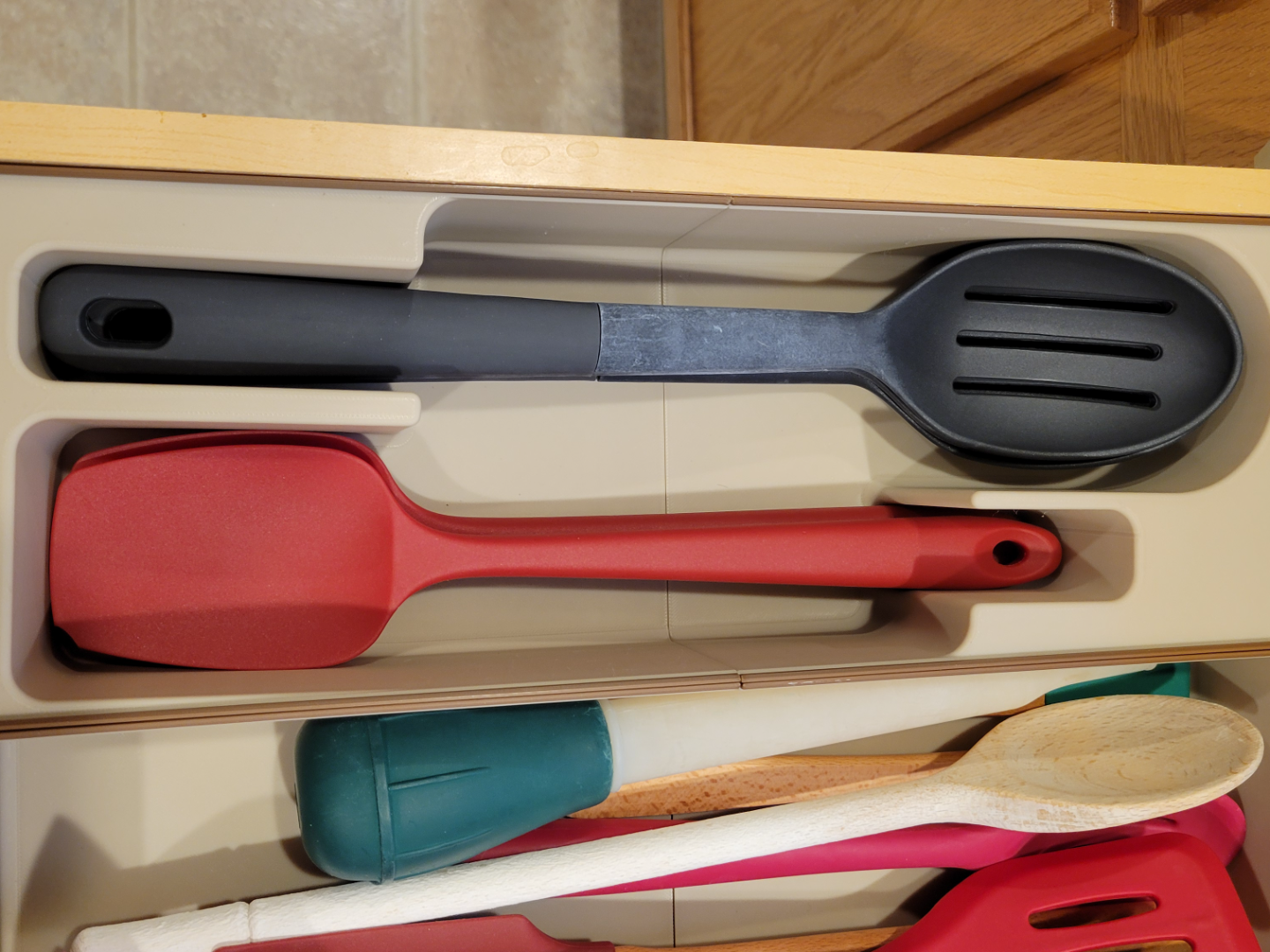 Kitchen Gridfinity Spoons and Silicone Spatulas
