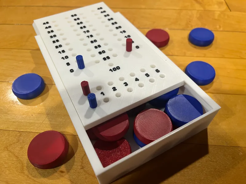 Crokinole Scoring Tracker Storage Box