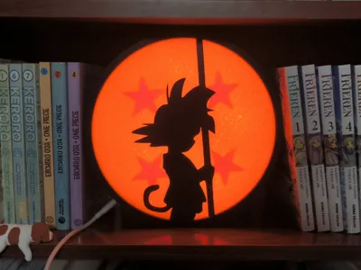 Dragon Ball Lamp - Minimalist Goku Silhouette