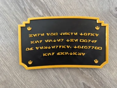 Disneyland Entrance Plaque Aurebesh