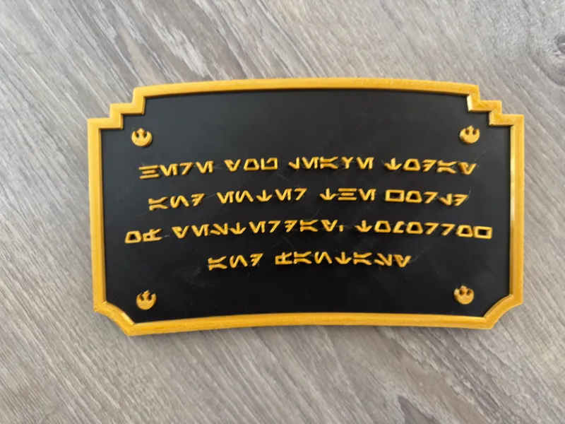 Disneyland Entrance Plaque Aurebesh
