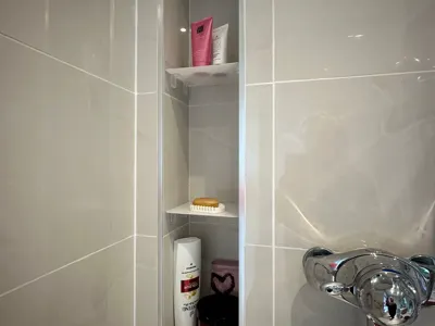 Semi Transparent Thin Shower Niche Shelf