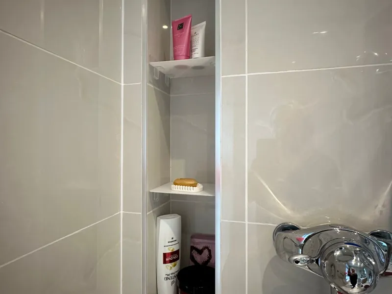 Semi Transparent Thin Shower Niche Shelf