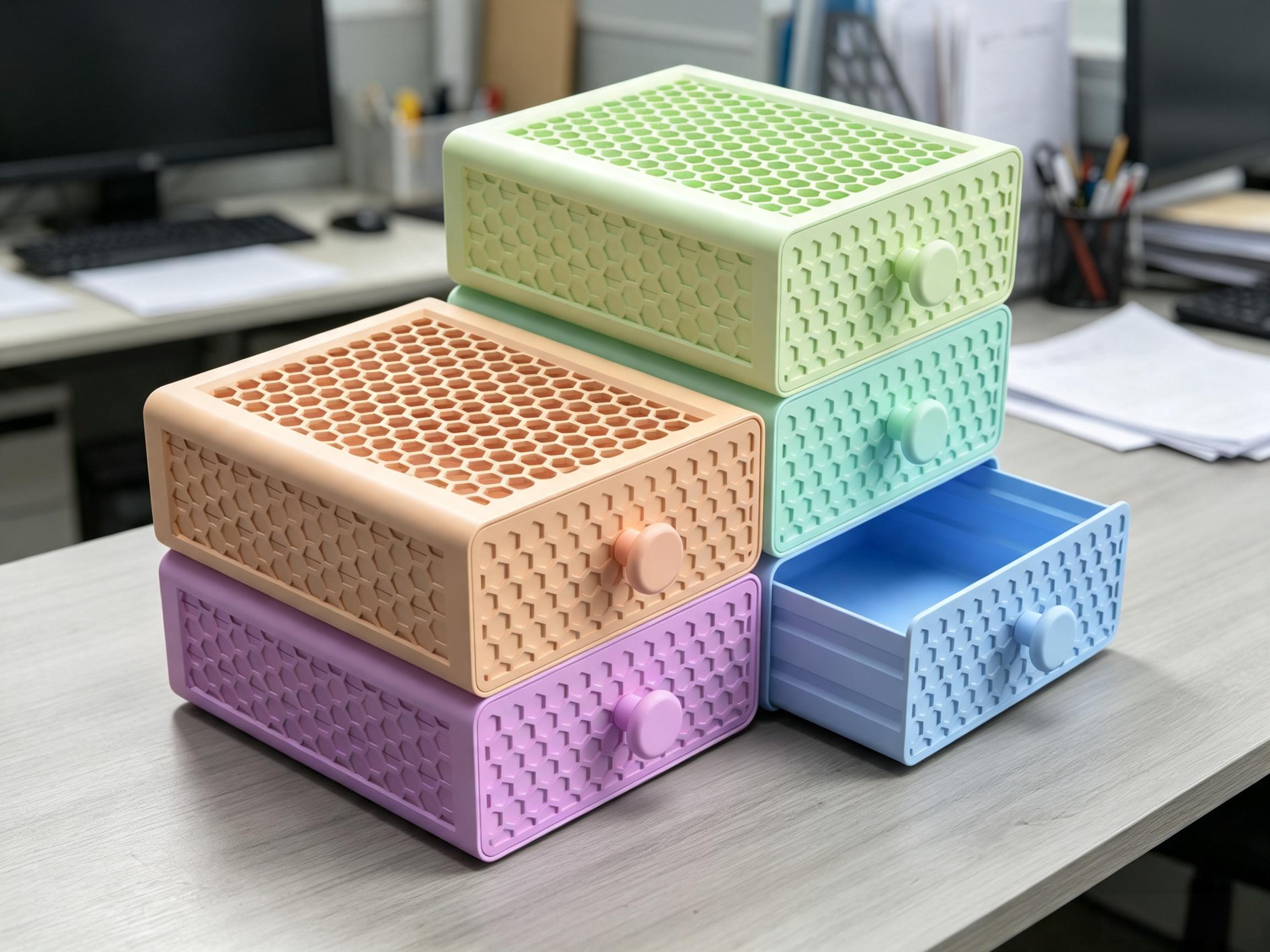 Miniatura 2 do modelo 3D 可堆叠镂空抽屉