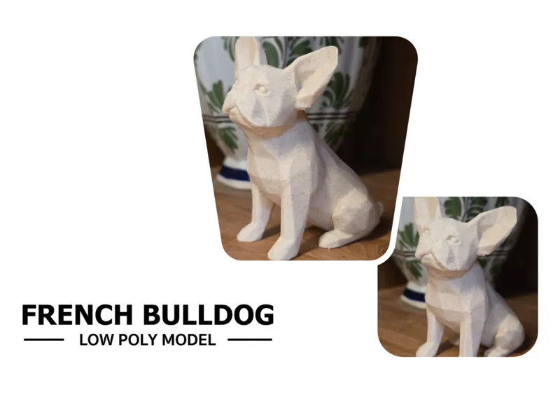 Low Poly French Bulldog Model - Easy modern print