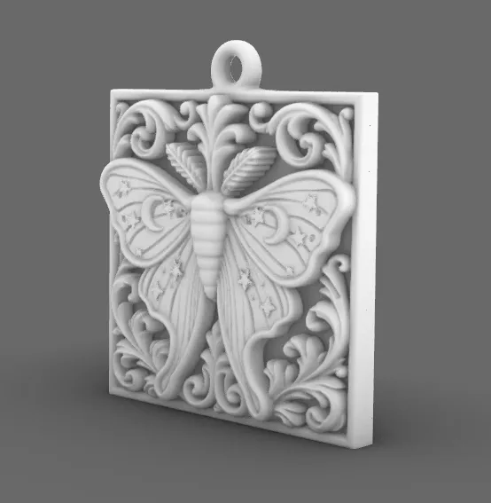 Goth Moth Pendant & Earring Set view 4