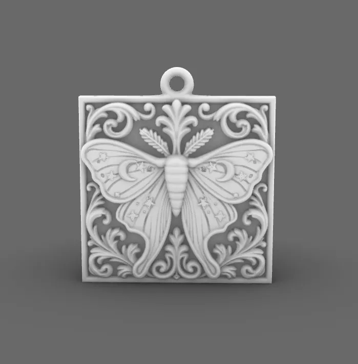 Goth Moth Pendant & Earring Set view 3