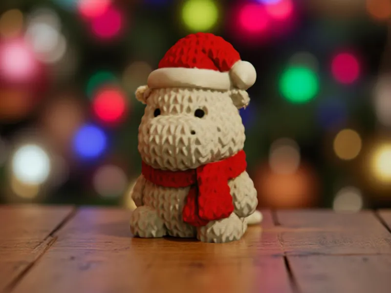 Knitted Christmas Hippo