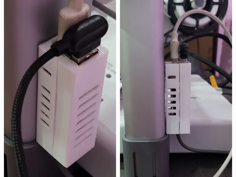Dual USB A power hub case for AMS port