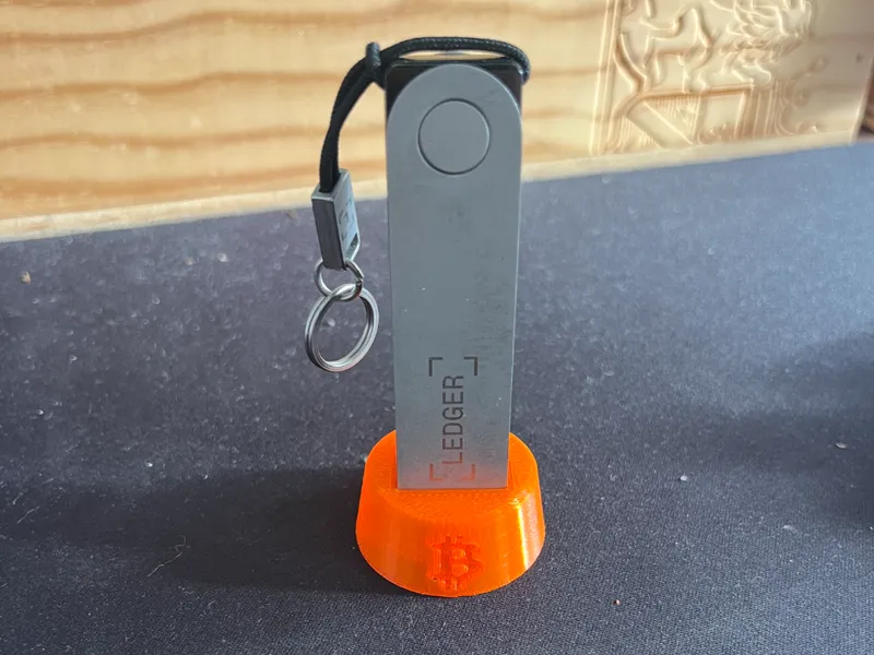 Ledger Nano Xvertical holder with bitcoin logo