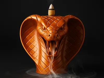 Backflow Incent Smoke-breathing serpent with flair