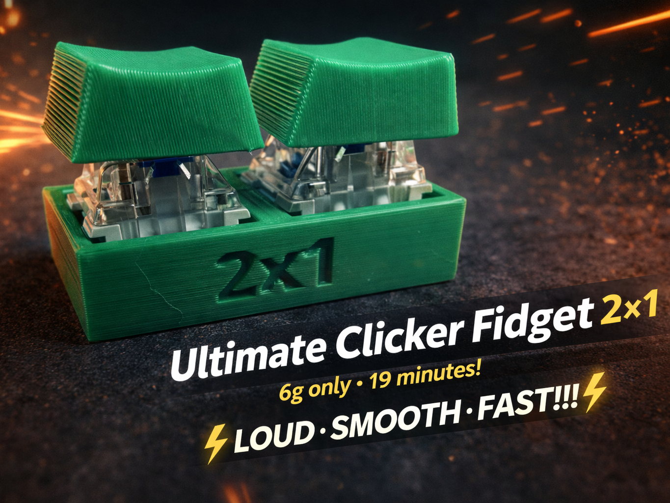 Ultimate Clicker Fidget 2×1 – Loud, Smooth, Fast!!