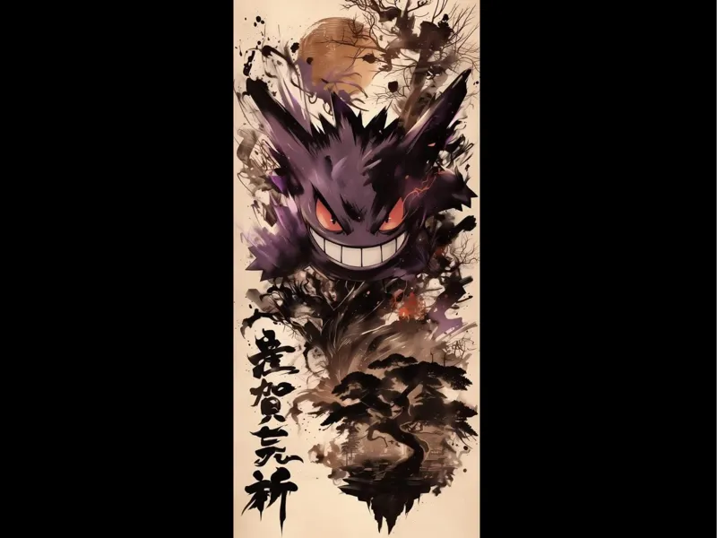Gengar Hueforge Japanese poster.